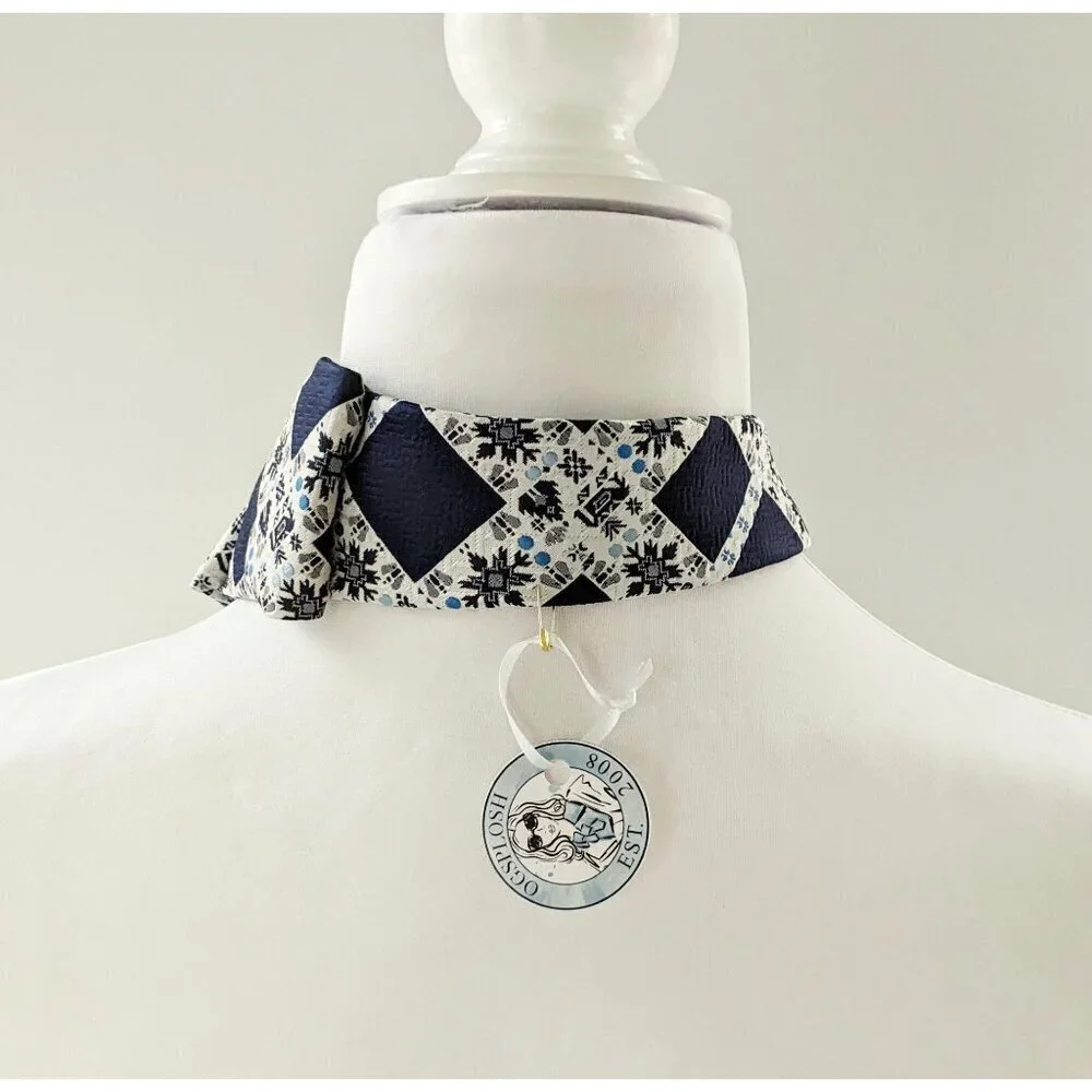 Ogsplosh - Winter Ascot Scarf Made From An Upcycled Vintage Necktie - NEW